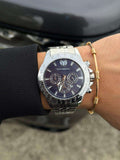 Reloj Metálico Plateado Tchmrn | Luxury Elegante con Esfera Azul Premium