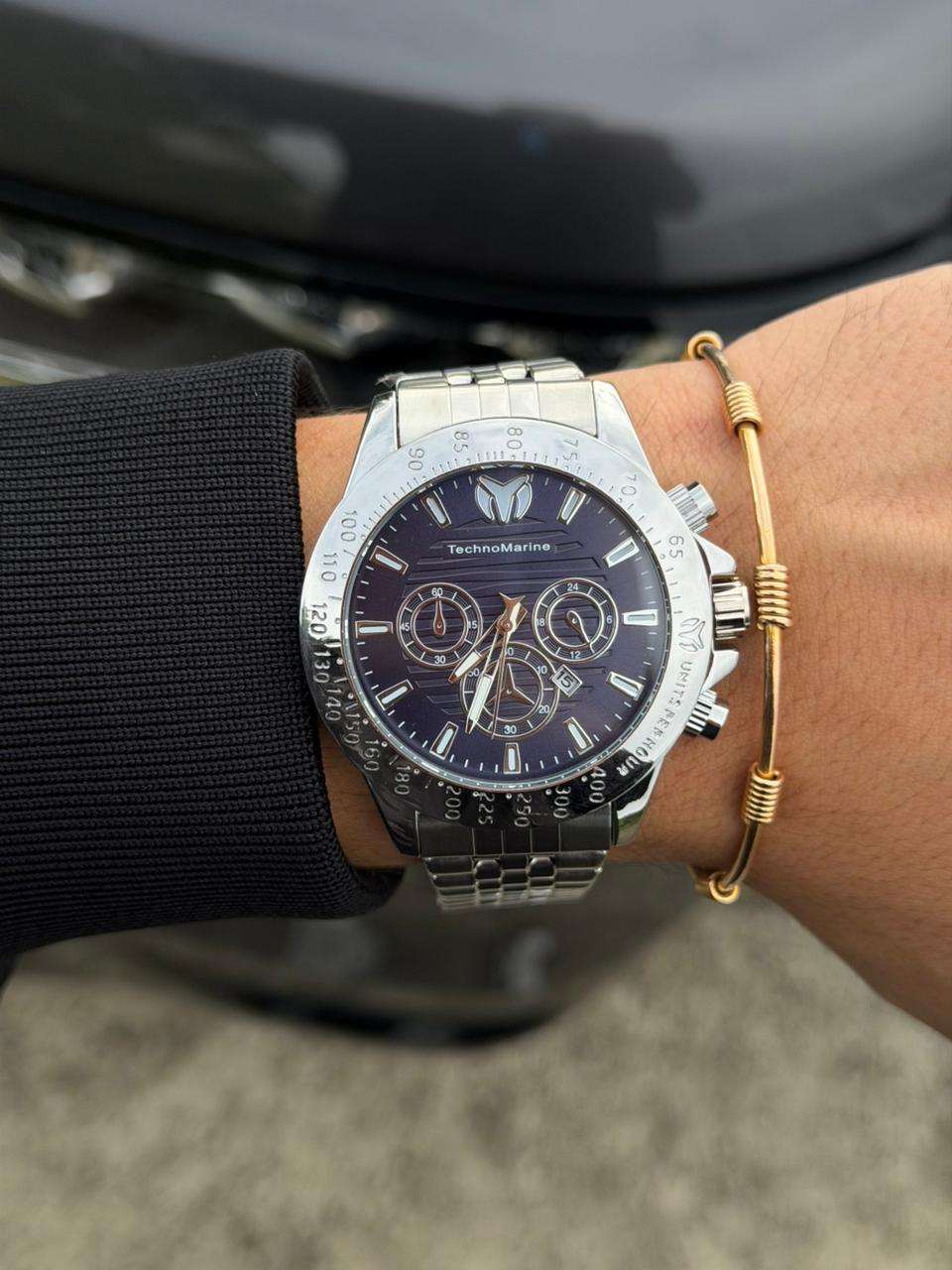 Reloj Metálico Plateado Tchmrn | Luxury Elegante con Esfera Azul Premium