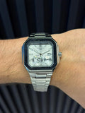 Reloj Ptk Semi Automático Plateado con Tablero Plateado | Luxury Silver Premium Elegante