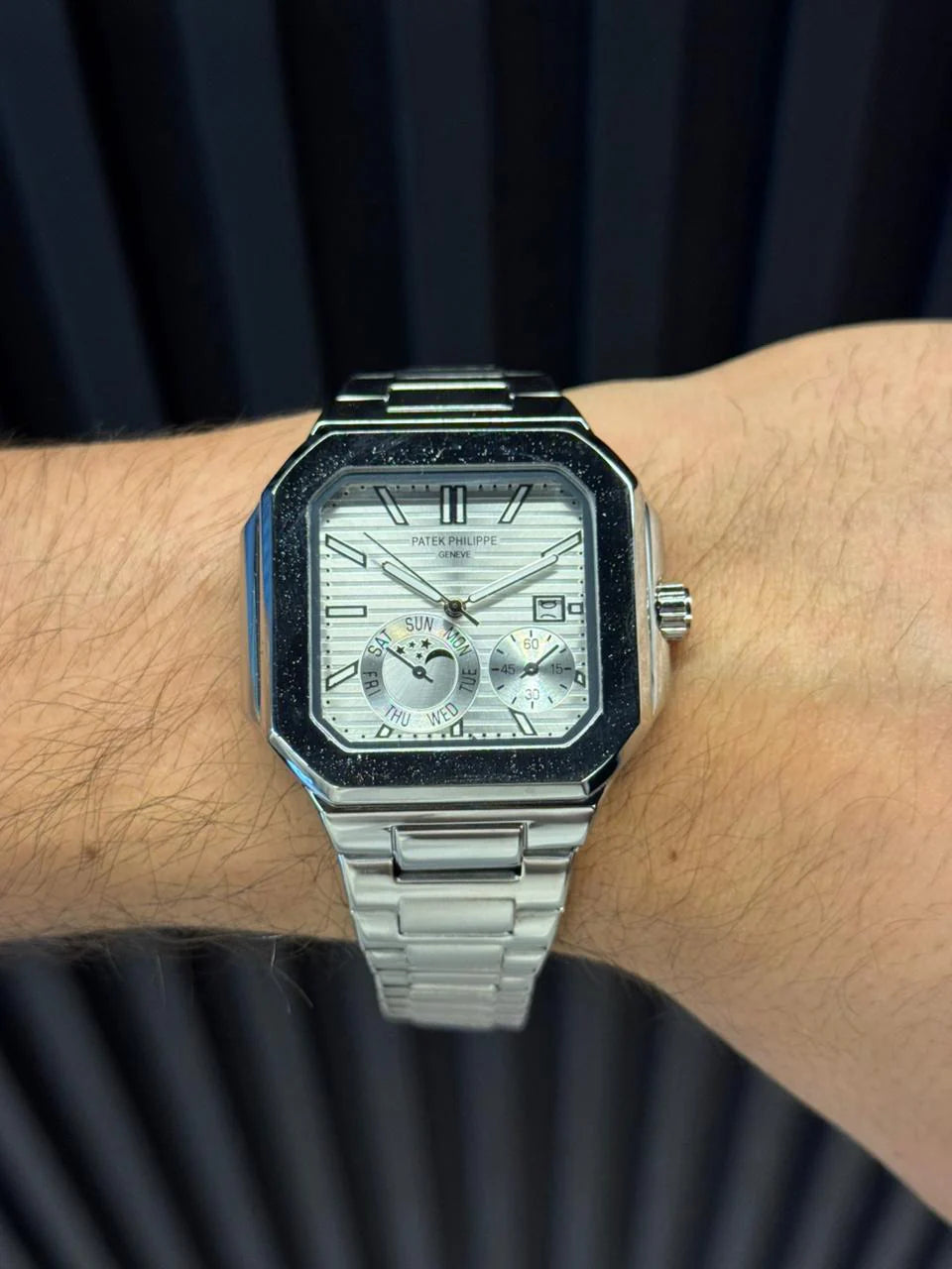 Reloj Ptk Semi Automático Plateado con Tablero Plateado | Luxury Silver Premium Elegante