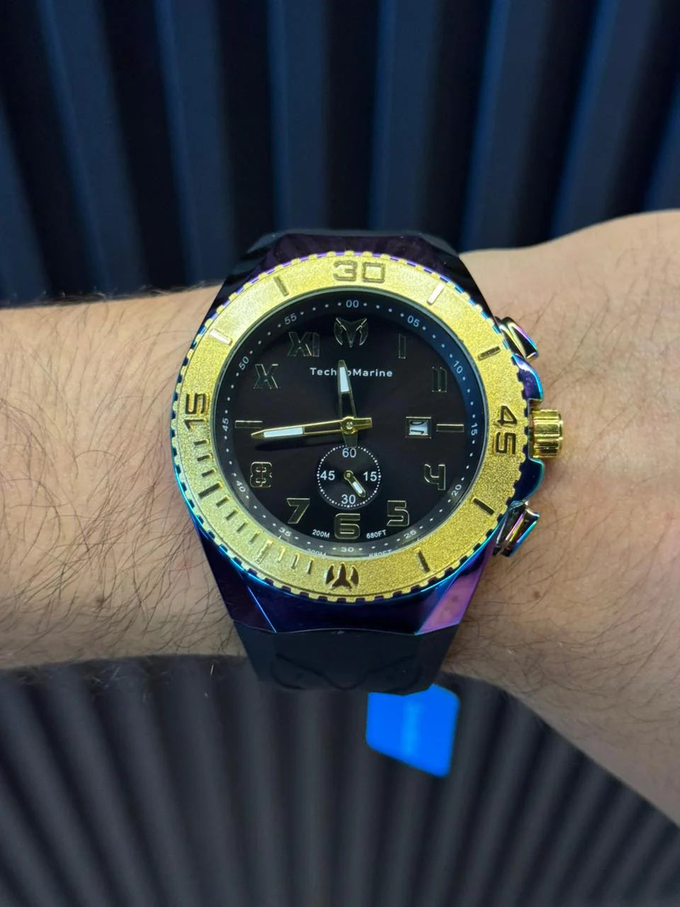 Reloj Tchmrn New Negro Tornasol | Luxury Deportivo con Calendario y Pulso en Silicona
