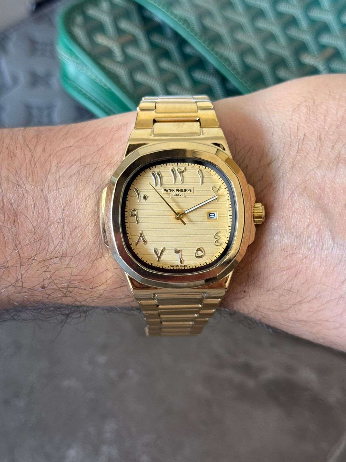 Reloj Ptk Árabe Dorado con Tablero Dorado | Luxury Full Gold Premium