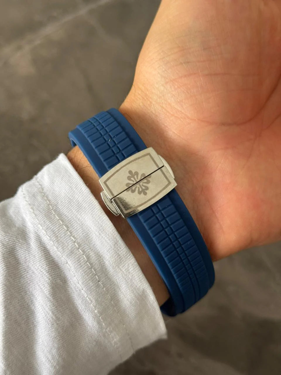 Reloj Ptk Circones Goma Azul con Tablero Azul Plateado | Luxury Blue Silver Edition