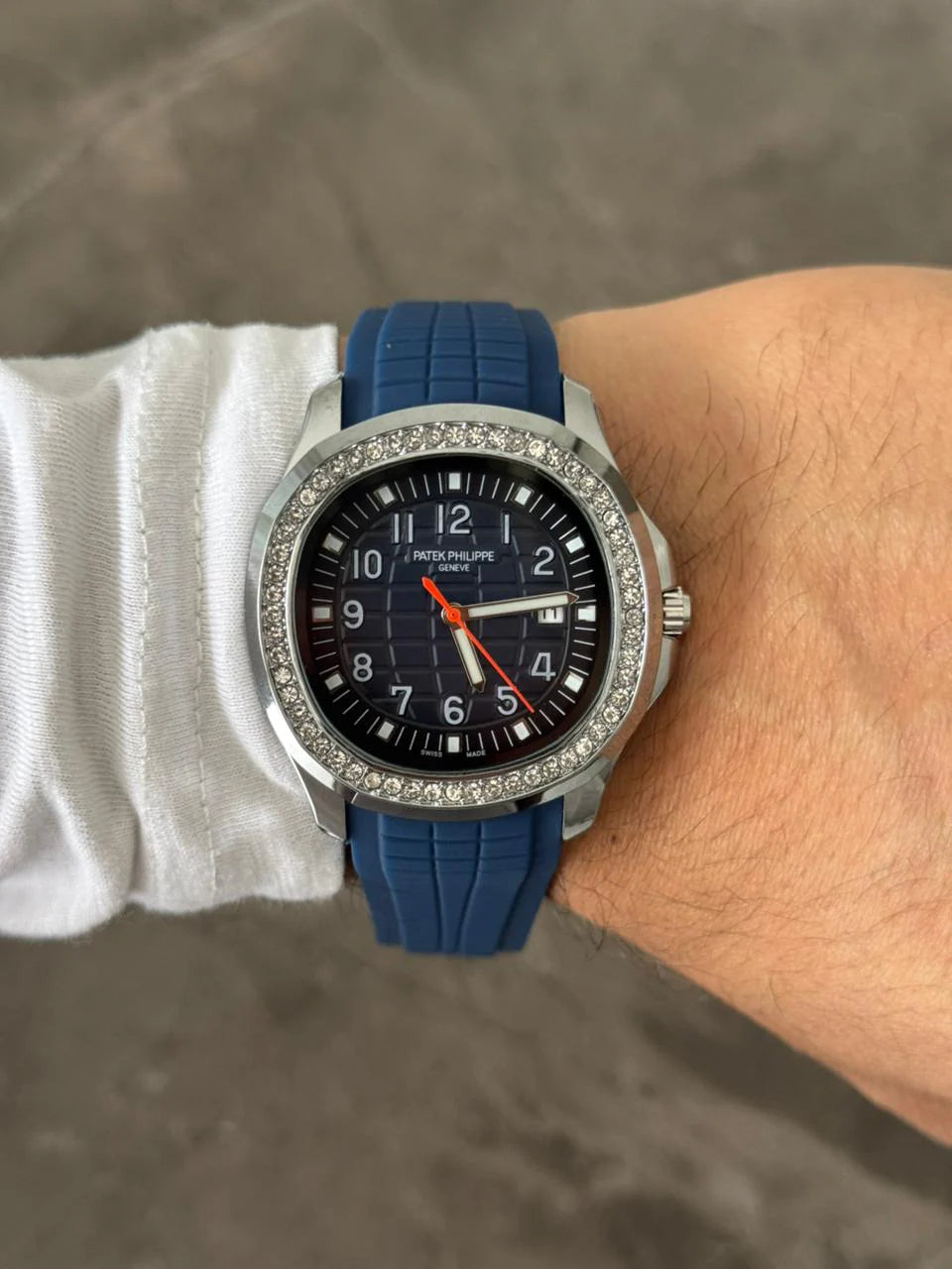 Reloj Ptk Circones Goma Azul con Tablero Azul Plateado | Luxury Blue Silver Edition