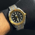 Reloj Bicolor Dorado/Plateado con Esfera Negro/Dorado QYQ Bazel Hombre | Luxury Ejecutivo de Alto Impacto