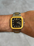 Reloj Ptk New Bicolor Dorado con Tablero Negro | Black Gold New Luxury Edition