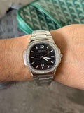 Reloj Ptk 2026 Circones Plateado con Tablero Negro | Luxury Silver Premium