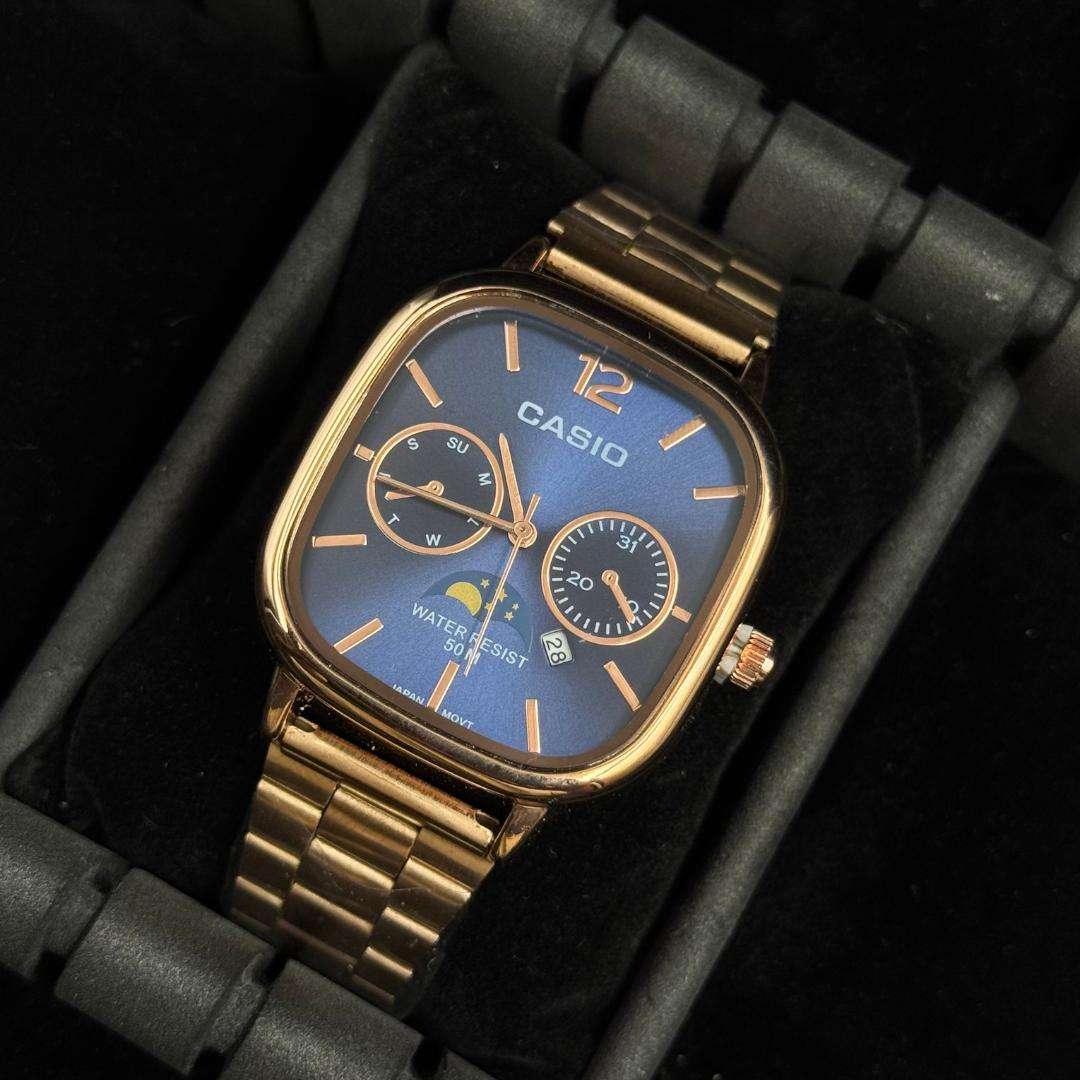 Reloj Cso MTP Dorado con Tablero Azul | Luxury Elegante en Acero Inoxidable