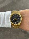 Reloj Metálico Dorado con Esfera Negra Tipo PRX | Estilo Luxury Ejecutivo