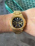 Reloj Ptk Funcional Dorado con Tablero Negro Dorado | Luxury Deportivo Premium