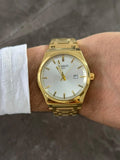 Reloj Metálico Dorado con Esfera Plateada Tipo PRX | Estilo Elegante Premium