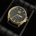 Reloj Cuero Negro con Esfera Negro Dorado | Estilo Luxury Elegante Premium