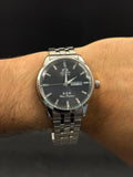 Reloj Plateado con Esfera Negra | Estilo Luxury Clásico y Elegante