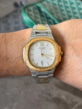 Reloj Ptk 2026 Bicolor Dorado con Tablero Blanco | Luxury Two Tone White Gold Edition