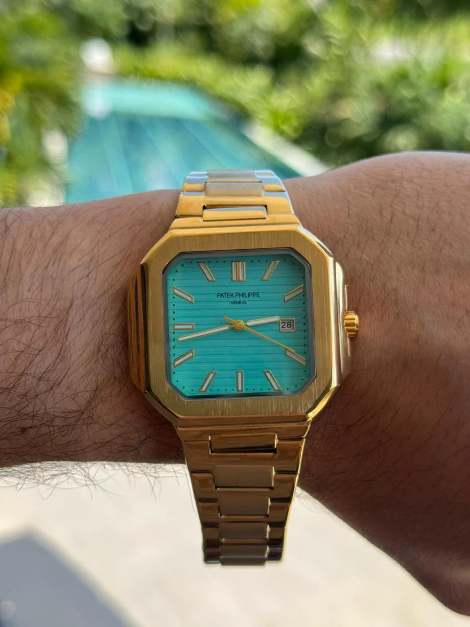 Reloj Ptk New Dorado con Tablero Tiffany | Tiffany Gold Luxury Edition
