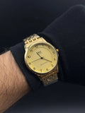 Reloj Dorado con Esfera Amarilla QYQ 12H | Estilo Luxury Moderno