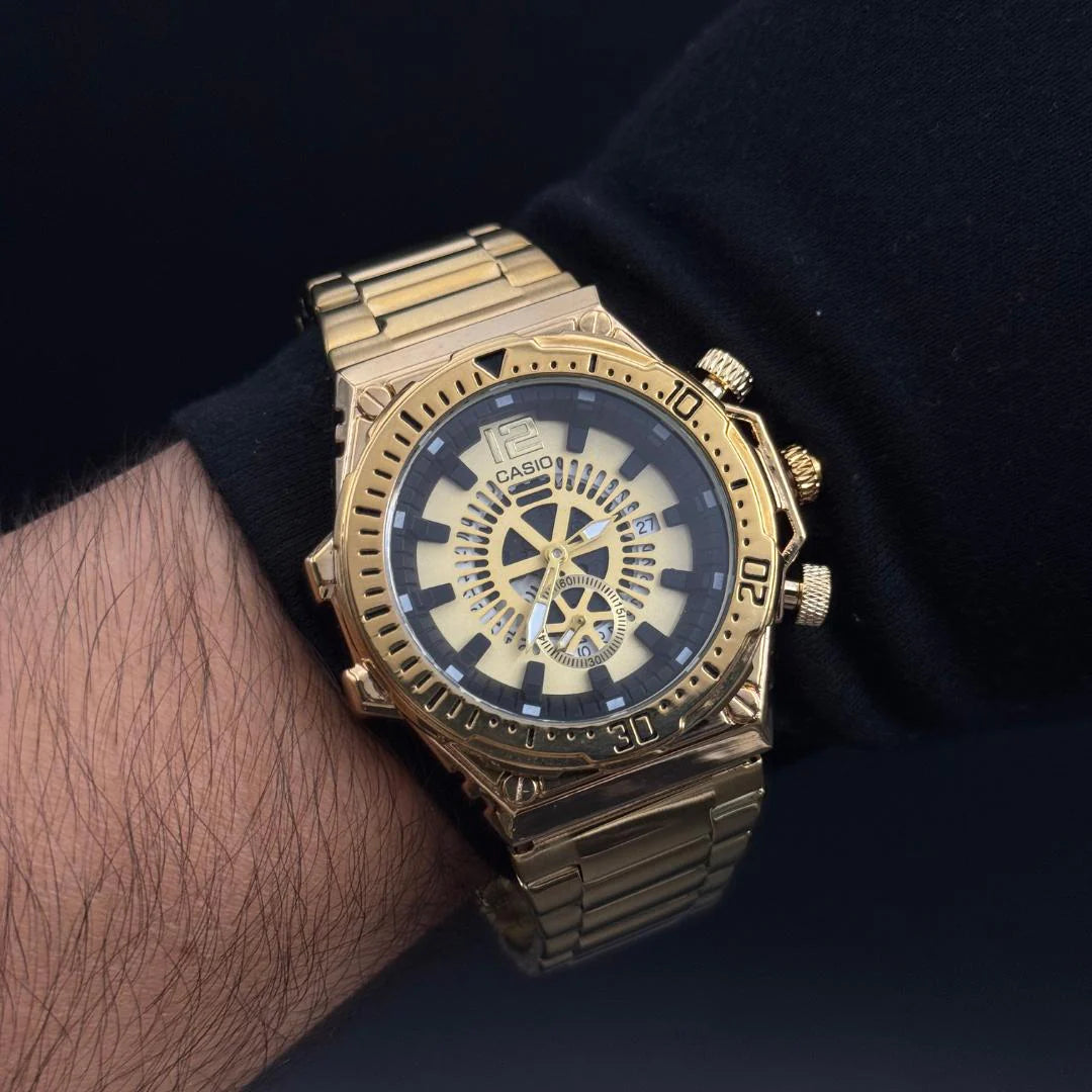 Reloj Cso Edifice 2025 Dorado con Tablero Dorado | Luxury Elegante Full Gold Premium