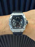 Reloj Rchrd Mll New 2026 Goma Negra con Tablero Negro Plateado | Luxury Deportivo Premium