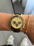 Reloj Deportivo con Correa Negra y Esfera Dorado Negro | Estilo Luxury Moderno