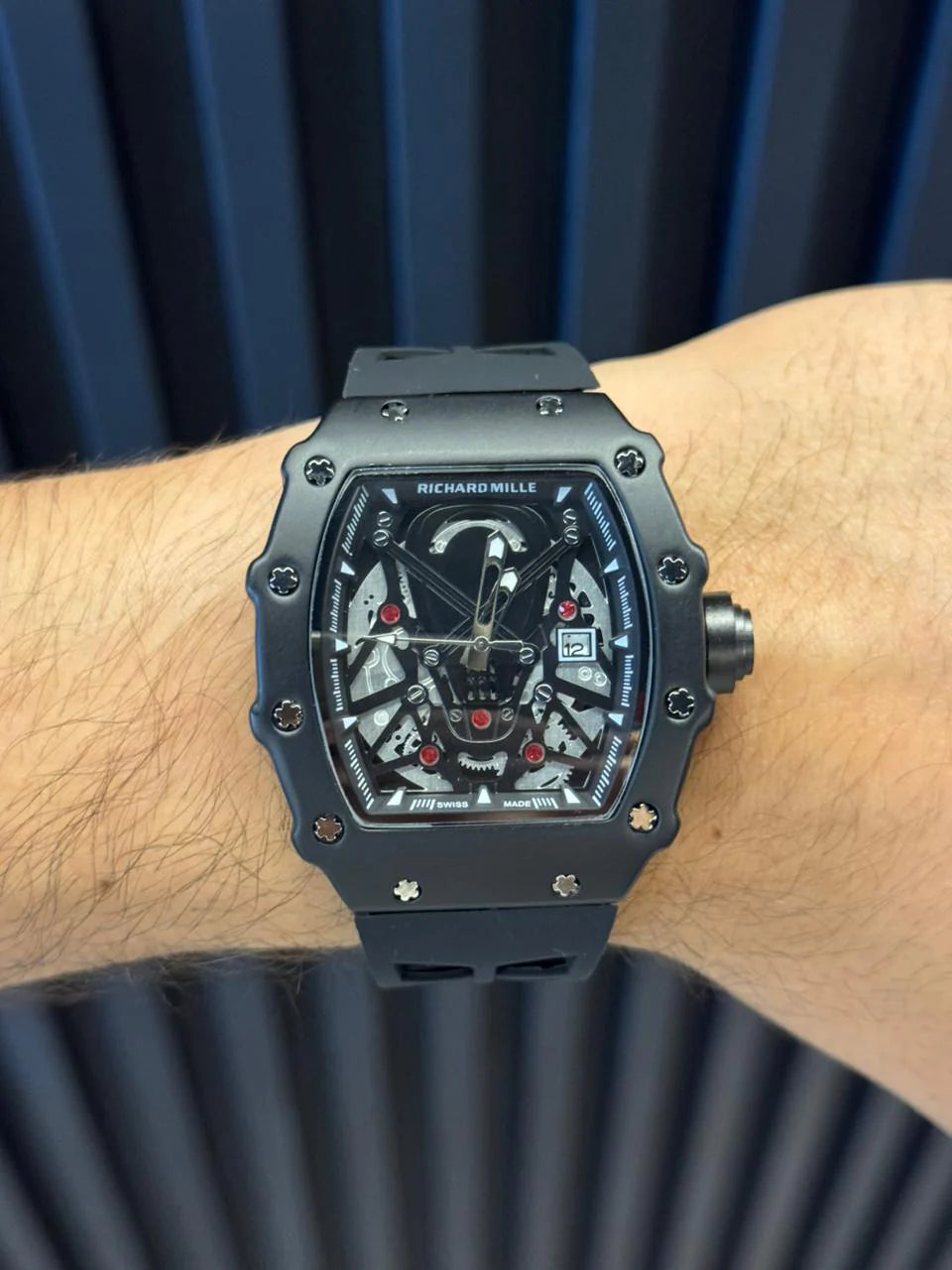Reloj Rchrd Mll New 2026 Goma Negra con Tablero Negro | Luxury Deportivo Full Black Premium