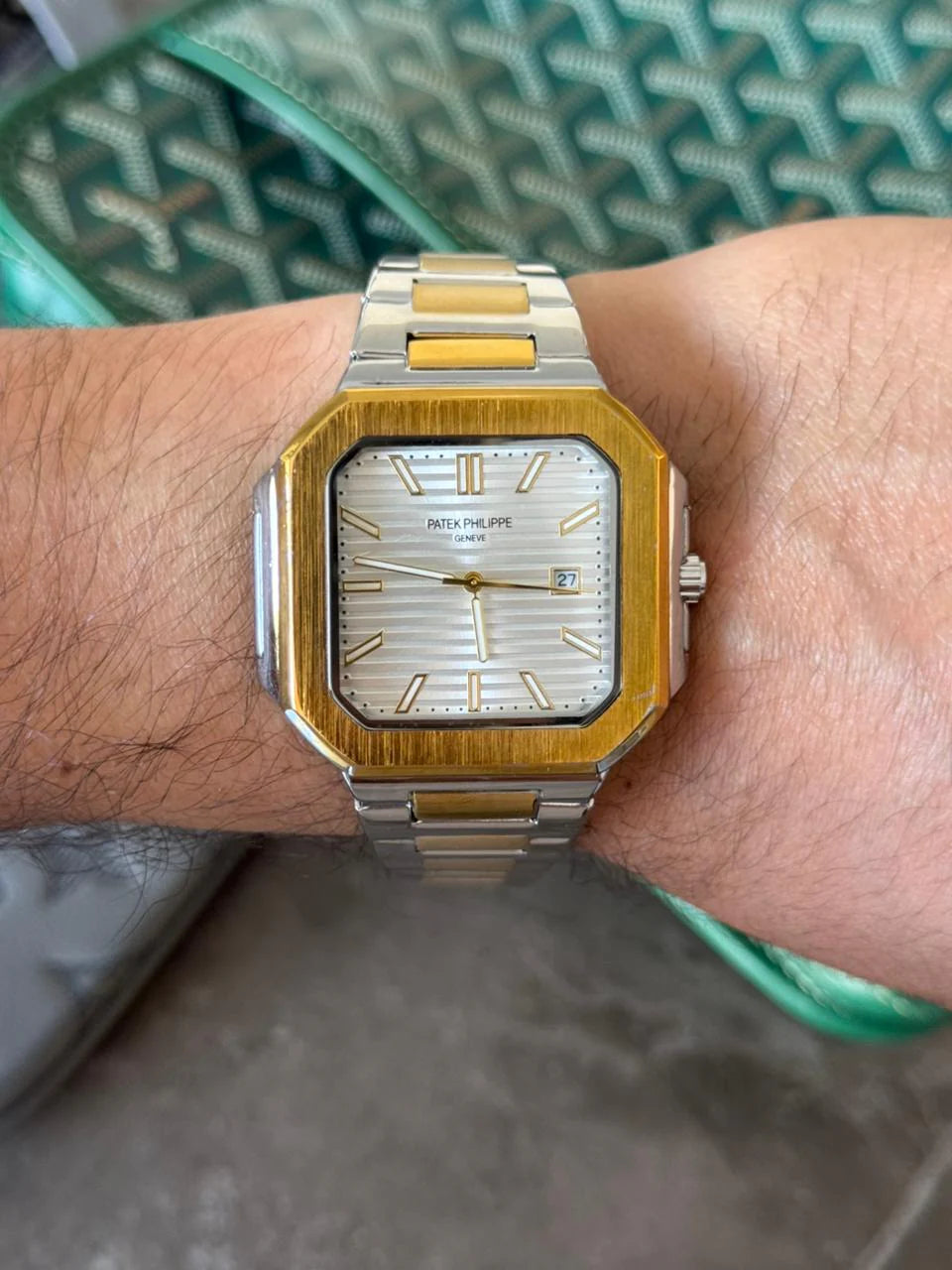 Reloj Ptk New Bicolor Dorado con Tablero Plateado | Luxury Gold Silver Edition
