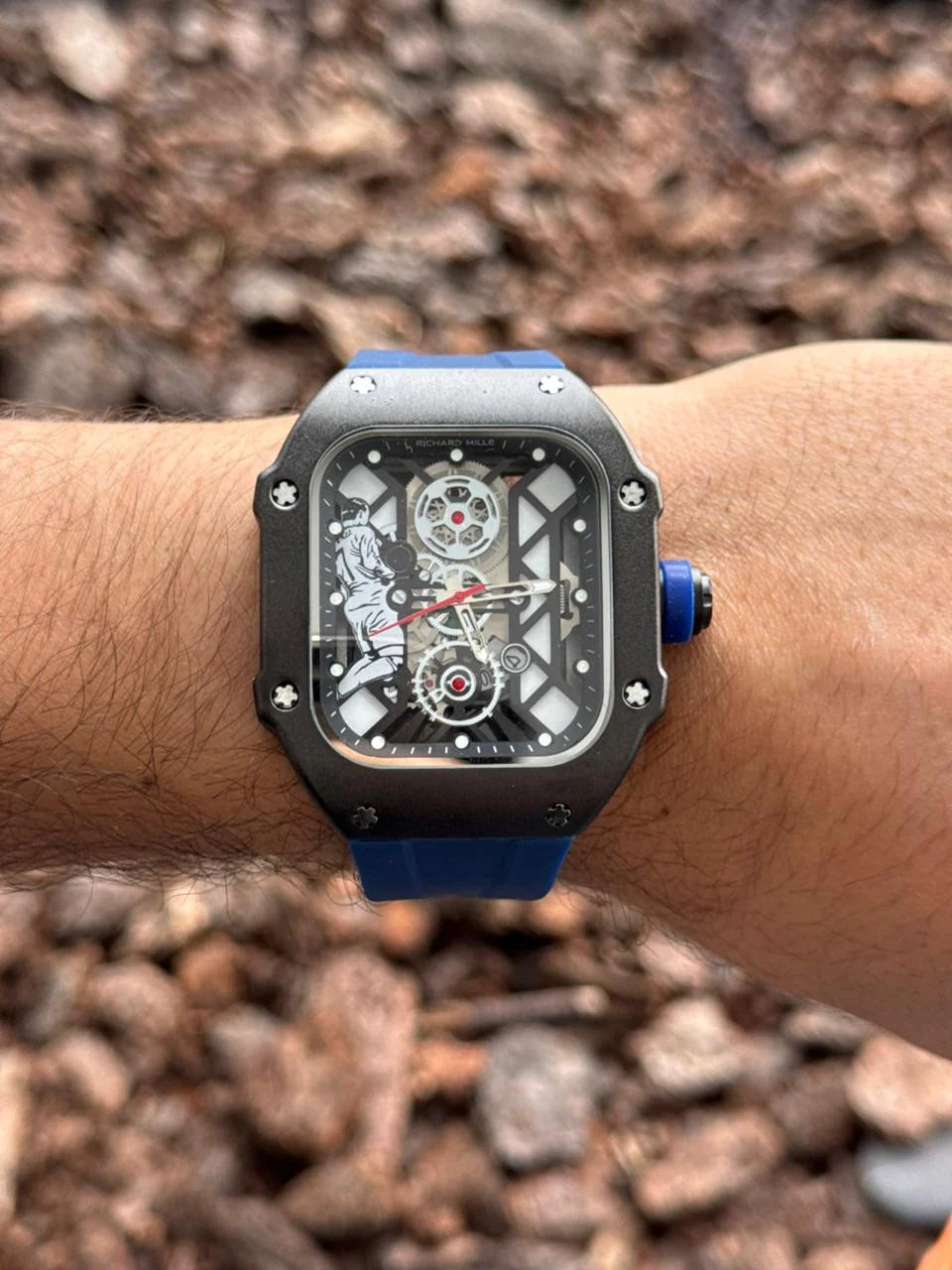 Reloj Rchrd Mll C7 Goma Azul con Tablero Negro | Luxury Deportivo Premium