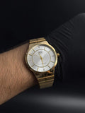 Reloj Dorado con Esfera Plateada | Estilo Luxury Ejecutivo Premium