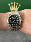 Reloj Bicolor Dorado con Esfera Negra | Estilo Clásico Elegante Premium