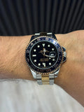 Reloj GMT Bicolor Dorado con Esfera Azul y Bisel Negro/Azul | Estilo Deportivo Premium