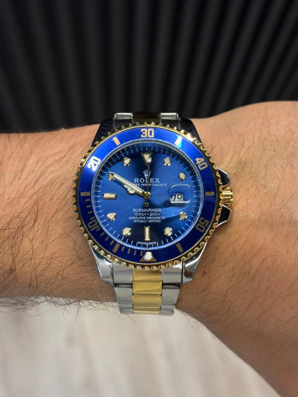 Reloj Submariner Bicolor Dorado con Esfera Azul | Lujo Elegante Premium