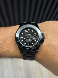 Reloj GMT Negro con Esfera Negra y Bisel Negro/Gris | Estilo Minimalista Premium