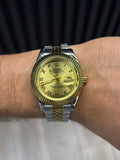 Reloj President Bicolor Dorado con Esfera Dorada y Números Romanos | Lujo Imponente