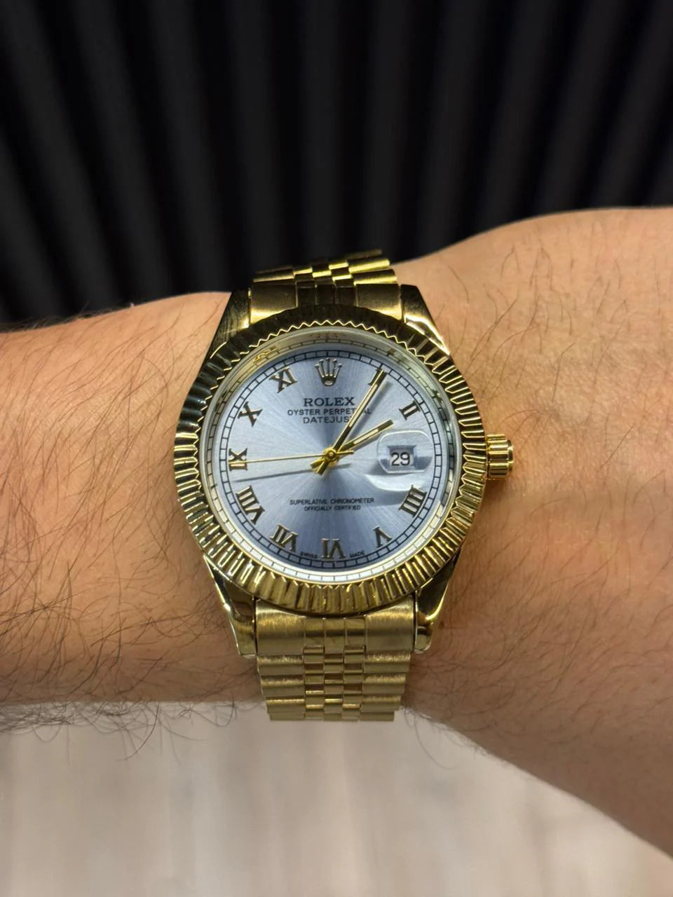 Reloj President Dorado con Esfera Azul y Números Romanos | Lujo Clásico con Estilo