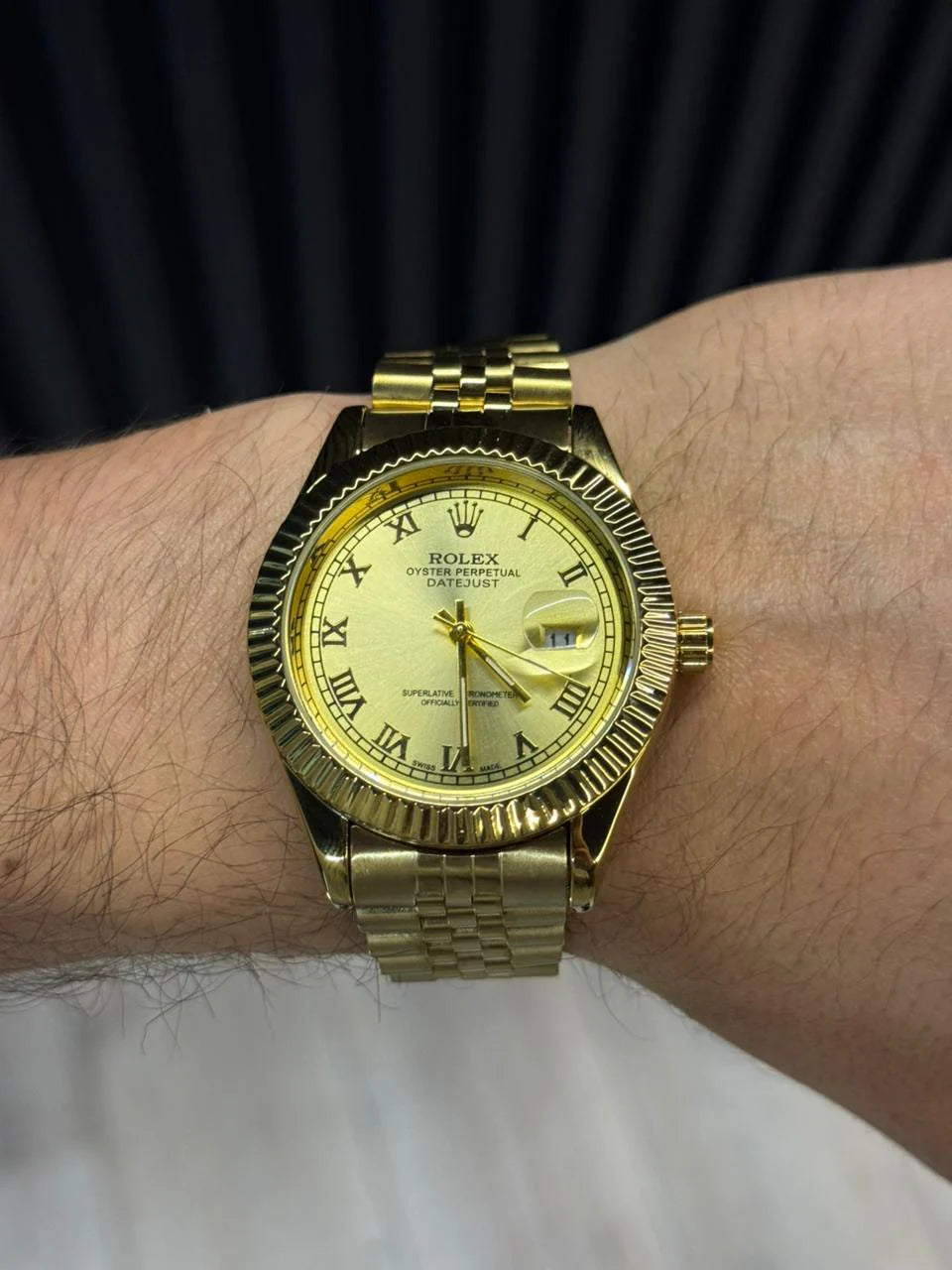 Reloj President Dorado Full Gold con Esfera Dorada y Números Romanos | Lujo Total