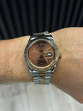 Reloj President Bicolor Oro Rosa con Esfera Chocolate y Números Romanos | Lujo Sofisticado