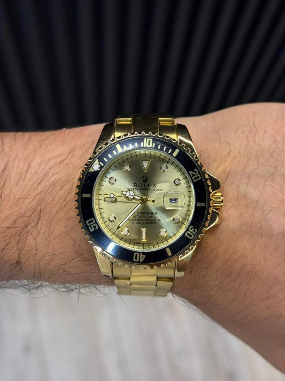 Reloj Submariner Dorado con Esfera Dorada y Detalles Negros | Lujo Premium Exclusivo
